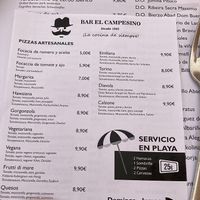 Pizza menú   at Bar El Campesino 2 in Gran Canaria