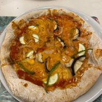 pizza vegana (includes vegan cheese)  at Bar El Campesino 2 in Gran Canaria