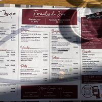 la carte at Le Campa in Aix-les-bains