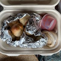 Vegan garlic knots with marinara and tofu-tahini dips at Headies Pizza & Pour in Trinidad