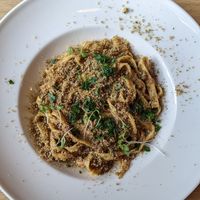 Tagliatelle with vegetable ragu at Good Place in Gliwice