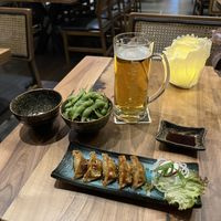 Vegan edamame and gyoza at Chilinh in Frankfurt