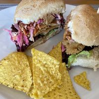 BBQ seitan sandwich   at Hablemos Coco Cafe in Puerto Natales