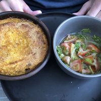 Pastel de choclo  at Hablemos Coco Cafe in Puerto Natales