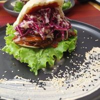 Seitan BBQ sandwich at Hablemos Coco Cafe in Puerto Natales