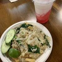 Thai style fried rice Vegan (no egg, tofu) and Nom Yen Vegan (coconut milk)  at Curry Up & Wok This Way in Waco