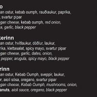 Vegan menue at Reykjavik Pizzeria in Reykjavik