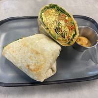 breakfast burrito with bacon   at Vegas Vegan Eatery in Las Vegas
