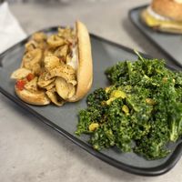 Heart of Palm “Lobster Roll” with yummy kale salad  at Vegas Vegan Eatery in Las Vegas