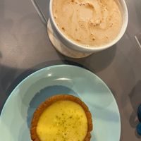 Cappuccino and lemon tart at I Quit - Café & Bakery in Mexico City