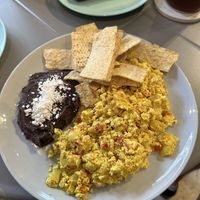 Scrambled eggs with bean paste and tortillass  at I Quit - Café & Bakery in Mexico City