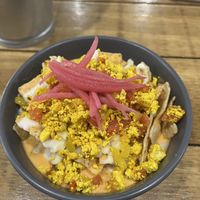 Chilaquiles con tofu a la mexicana   at I Quit - Café & Bakery in Mexico City