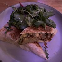 Falafel burrito, really good and filling  at Kaliya in Santorini