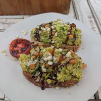 Smashed avocado on cereal bread at Pallet Cafe in Nairobi