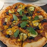 Veg pizza without the cheese at Pallet Cafe in Nairobi