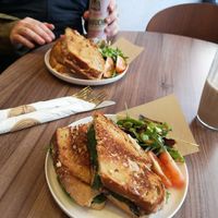 'cheese' and onion toastie and a mushroom one at Francesca's in Scarborough