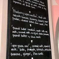 Smoothie menu at Francesca's in Scarborough