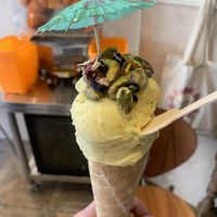 Saffron ice cream   at Francesca's in Scarborough