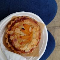 Apricot and frangipane tart - light, tasty and a really good size at Francesca's in Scarborough