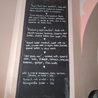 Smoothie menu at Francesca's in Scarborough