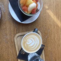 cappucono + fruit mix  at Cafedu in Prague