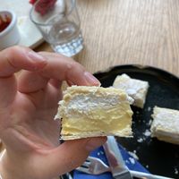 Vegan custard cream slice  at Cafedu in Prague