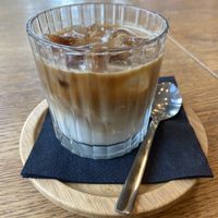 Iced oat milk latte  at Cafedu in Prague