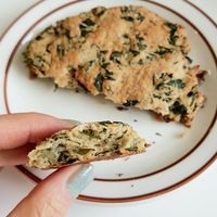 Perilla leaf scone - close-up at Omu Omu - 오무오무 in Goyang