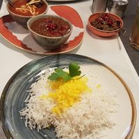 Two of the stews plus olive starter at Tahdig in Munich