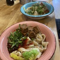 Noodles with the oily sauce in the front  at Wen Cheng Handpulled Noodles - I in Berlin