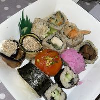Vegan sushi mix plate at Irori Sushi At Home in Capriolo