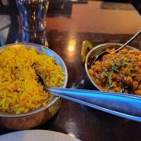 Chana masala with saffron rice at Annapurna in Chamonix-mont-blanc