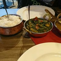 Ayurveda lentils and saag aloo with plain rice  at Annapurna in Chamonix-mont-blanc
