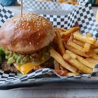 La Güerita burger (vegetarian) at La Forastera in Puerto Natales
