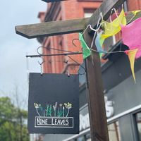 Sign outside at Nine Leaves in Wirral