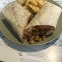 Curried chickpea wrap  at Nine Leaves in Wirral