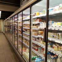 Refrigerated section at Bachsermärt in Eglisau