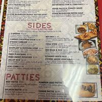 Lots of vegan options  at Motherland Kitchen in Frederick