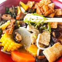 Signature Bún bò Huế which has all the 5 elements of food at Bún Huế Cafe in Central Singapore