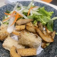 Fritters and king oyster mushroom 😋 yum   at Bún Huế Cafe in Central Singapore