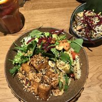 balance bowl and mushrooms on the side  at Vegan House - Schillerplatz in Dresden