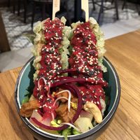 Green tofu sticks  at Vegan House - Schillerplatz in Dresden