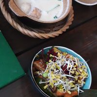 Coconut Soup + Tempeh with Edamame at Vegan House - Schillerplatz in Dresden