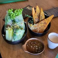 Sommerrollen und Sweetpotatoe pancake at Vegan House - Schillerplatz in Dresden