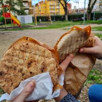 Pita con mortadella veg at Vegustibus in Rome