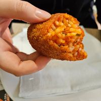 Rice inside suppli at Vegustibus in Rome