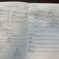 Great menu at Samsara in Traverse City