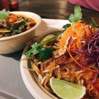 Pad thai & Tom yam at Thai Vegan in Santa Monica