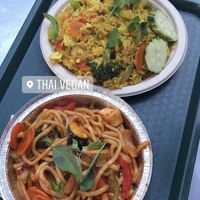 Thai Spaghetti and Pineapple Fried Rice  at Thai Vegan in Santa Monica