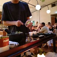 Live guac making! at Madre in Amsterdam